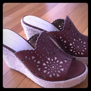 Brown leather Nine West sandals.  Never worn!